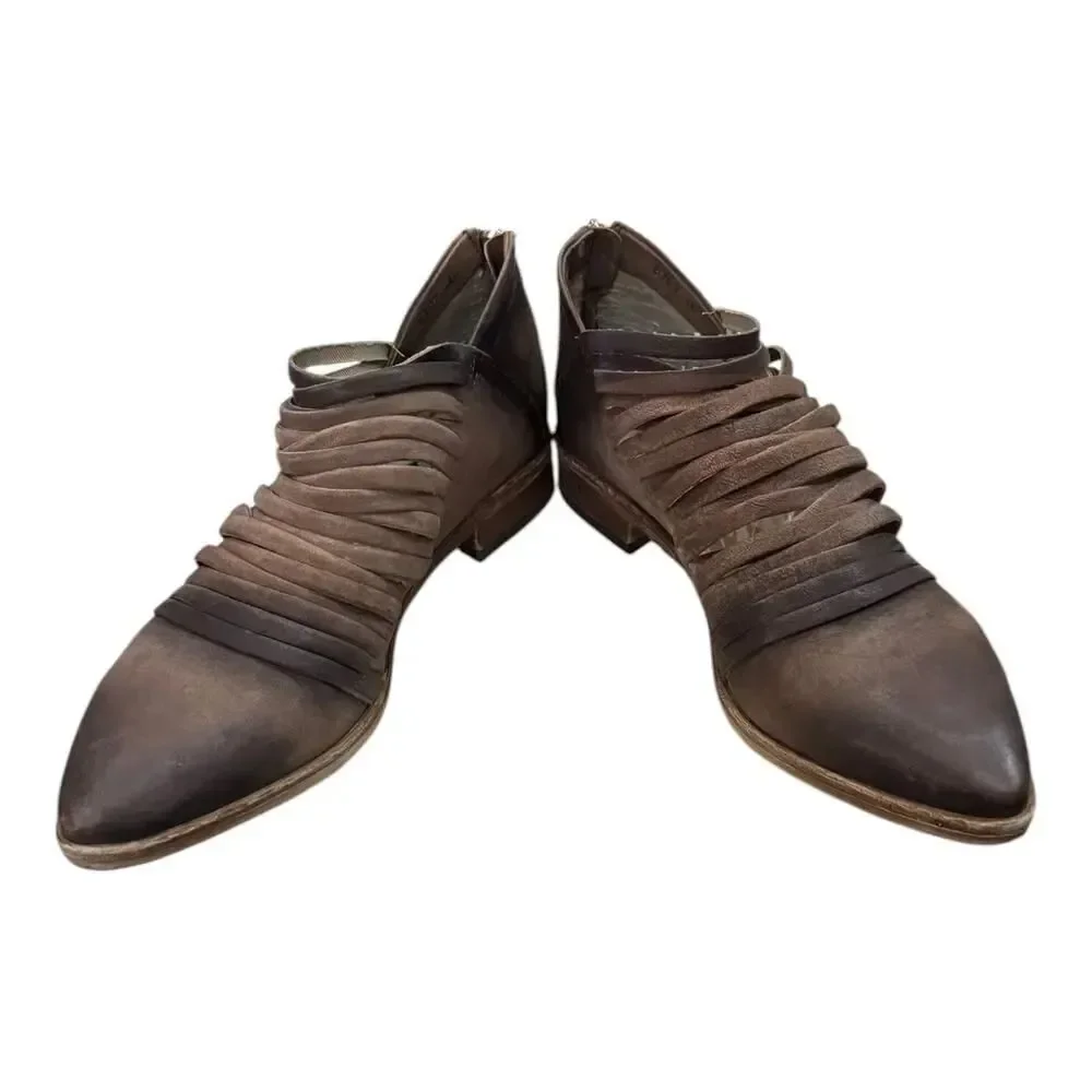 Free People Lost Valley Leather Distressed Ankle Boot Booties 40 9.5
